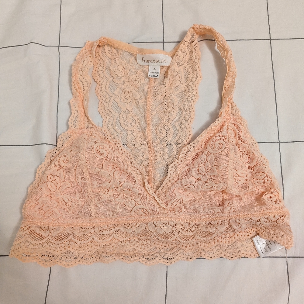 NWOT Francesca's Lace Bralette size L